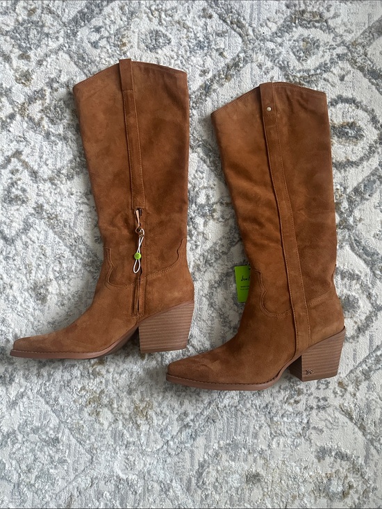Sam Edelman Shoes - San Edelman Wyatt Tall Suede Block Heel Boots - Brown